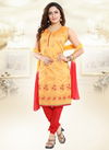 Yellow Colour N F CHURIDAR 07 Stylish Casual Wear Designer Worked Readymade Salwar Suit Collection N F C 216 MUSTER